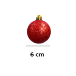Kit Com 9 Bolas De Natal Gliter Lisa Fosca Enfeite Árvore 6cm Decoração
