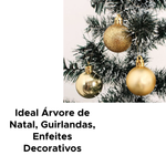 Kit Com 6 Bolas De Árvore De Natal Glitter 7cm Tubo Mista Decoração Natalina