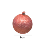 Kit Com 6 Bolas De Árvore De Natal Glitter 7cm Tubo Mista Decoração Natalina