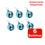 Kit Com 6 Bolinhas De Árvore De Natal 3cm Lisa Decoração Natalina