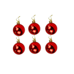 Kit Com 6 Bolinhas De Árvore De Natal 3cm Lisa Decoração Natalina