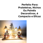 Enfeite De Natal MDF Com Led Papai Noel Decoração De Natal 16cm x 20cm