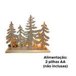 Enfeite De Natal MDF Com Led Papai Noel Decoração De Natal 16cm x 20cm