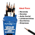 Lápis HB Grafite Preto de Escrever Sextavado Com Borracha de Apagar 