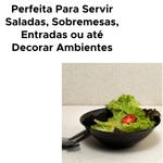 Tigela De Vidro Preto Square 16,8cm x 5,5cm
