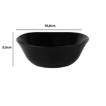 Tigela De Vidro Preto Square 16,8cm x 5,5cm