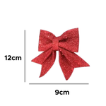 Kit Com 4 Unidades Enfeites Natalido Laços Com Glitter Decorativo Para Árvore Natal