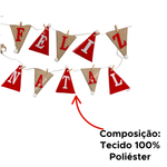 Faixa Feliz Natal Juta Com Pregador Decoração Natalina Para Árvore Parede Decorativo