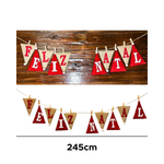 Faixa Feliz Natal Juta Com Pregador Decoração Natalina Para Árvore Parede Decorativo