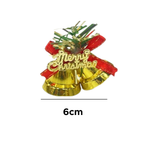 Kit 6 Enfeites Sino Dourado Decoração De Natal Decorativo Para Árvore Natalina