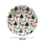 Bandeja Redonda Decorada Joulu Redonda Decoração Natalina 34cm