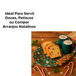 Bandeja Decorativa Oval Natalina 44x32cm Feliz Natal