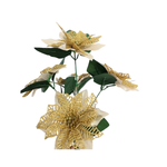 Flores De natal Ramo 29cm 5 Flores Com Glitter Fuit Decoração Grinalda Acessórios