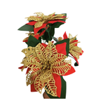Flores De natal Ramo 29cm 5 Flores Com Glitter Fuit Decoração Grinalda Acessórios