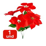 Buquê Flores Natal 5 Cabeças Artificial Grinalda acessórios decoração
