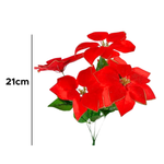 Buquê Flores Natal 5 Cabeças Artificial Grinalda acessórios decoração