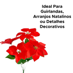 Buquê Flores Natal 5 Cabeças Artificial Grinalda acessórios decoração