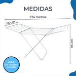 Varal De Roupa De Chão Com Abas Maxi Gigante Branco