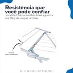 Varal De Roupa De Chão Com Abas Maxi Gigante Branco
