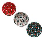 Kit Bandeja Redondo Natal Vermelho E Branco 28,5cm (03pcs)