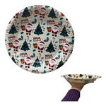 Kit Bandeja Redondo Natal Vermelho E Branco 28,5cm (03pcs)