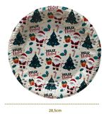 Kit Bandeja Redondo Natal Vermelho E Branco 28,5cm (03pcs)