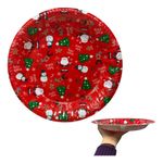Kit Bandeja Redondo Natal Vermelho E Branco 28,5cm (03pcs)