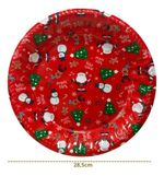Kit Bandeja Redondo Natal Vermelho E Branco 28,5cm (03pcs)
