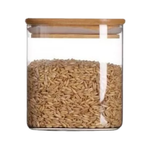 Porta Condimentos Hermetico de Vidro 800ml Com Tampa E Colher De Bambu