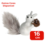 Enfeite Esquilo Com Pinha Decoração Natalina Pendente 16cm