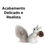 Enfeite Esquilo Com Pinha Decoração Natalina Pendente 16cm