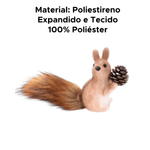 Enfeite Esquilo Com Pinha Decoração Natalina Pendente 16cm