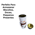 Pote Metal De Natal Organizador Decorativo Papai Noel Boneco De Lata Enfeite Natalino Lembrancinha 24cm
