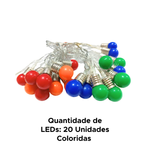 Pisca Pisca Bolas Coloridas Decoração De Natal 20 Leds Decorativo Natalino