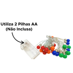 Pisca Pisca Bolas Coloridas Decoração De Natal 20 Leds Decorativo Natalino