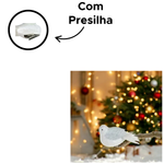 Kit Com 2 Pombo Enfeite De Natal Glitter Passaro Branco Decorativo Natalino Decoração De Natal