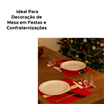 Kit Jogo Americano De Natal Com 12 Peças Jogo De Jantar Mesa Posta Natalina