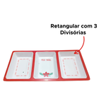 Petisqueira Tripla Decoração De Natal Mesa Posta bandeja Retangular Com 3 Divisoria
