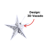 Enfeite Estrela 3d Vazada De Natal Decoração Natalina Para Pendura 80x80cm