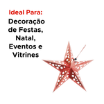 Enfeite Estrela 3d Vazada De Natal Decoração Natalina Para Pendura 80x80cm