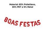 Balão Boas Festas Decoração De Natal Enfeite Metalizado Vermelho