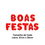 Balão Boas Festas Decoração De Natal Enfeite Metalizado Vermelho