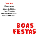 Balão Boas Festas Decoração De Natal Enfeite Metalizado Vermelho