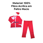 Fantasia Papai Noel Adulto Roupa Feltro Luxo 5 Peças Natal