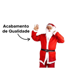 Fantasia Papai Noel Adulto Roupa Feltro Luxo 5 Peças Natal