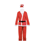 Fantasia Papai Noel Adulto Roupa Feltro Luxo 5 Peças Natal