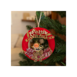 Enfeite De Natal Guirlanda Decoração Pendurar Porta Natalina Papai Noel 16cm