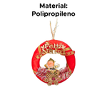 Enfeite De Natal Guirlanda Decoração Pendurar Porta Natalina Papai Noel 16cm