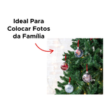 Bola Estrela Com Foto Para Pendura Bolas De Natal Enfeite Natalina 7cm
