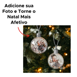 Bola Estrela Com Foto Para Pendura Bolas De Natal Enfeite Natalina 7cm